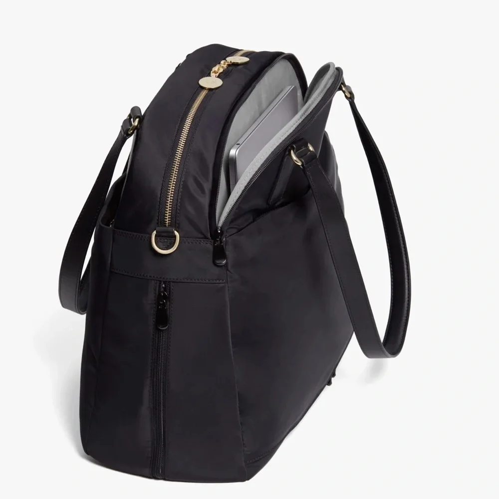 LO and Sons OG2 Travel bag Large black with silver interior laptop personal item